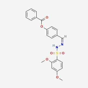 molecular formula C22H20N2O6S B5053072 4-{2-[(2,4-dimethoxyphenyl)sulfonyl]carbonohydrazonoyl}phenyl benzoate 