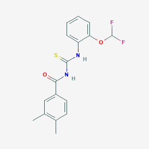 molecular formula C17H16F2N2O2S B505309 N-[[2-(difluoromethoxy)phenyl]carbamothioyl]-3,4-dimethylbenzamide CAS No. 672932-96-6