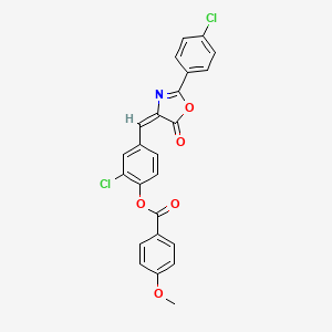 2-chloro-4-{[2-(4-chlorophenyl)-5-oxo-1,3-oxazol-4(5H)-ylidene]methyl}phenyl 4-methoxybenzoate