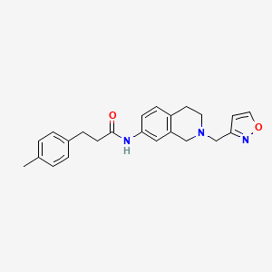 molecular formula C23H25N3O2 B5053117 N-[2-(3-isoxazolylmethyl)-1,2,3,4-tetrahydro-7-isoquinolinyl]-3-(4-methylphenyl)propanamide 