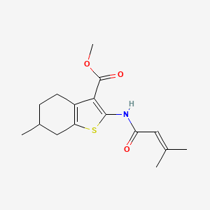 methyl 6-methyl-2-[(3-methyl-2-butenoyl)amino]-4,5,6,7-tetrahydro-1-benzothiophene-3-carboxylate