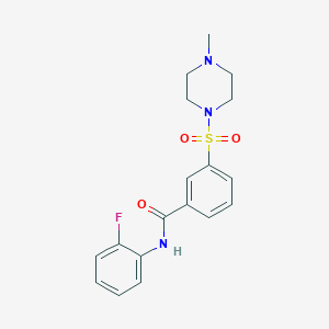 molecular formula C18H20FN3O3S B5053137 N-(2-fluorophenyl)-3-[(4-methyl-1-piperazinyl)sulfonyl]benzamide 