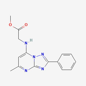 molecular formula C15H15N5O2 B5053145 methyl N-(5-methyl-2-phenyl[1,2,4]triazolo[1,5-a]pyrimidin-7-yl)glycinate 