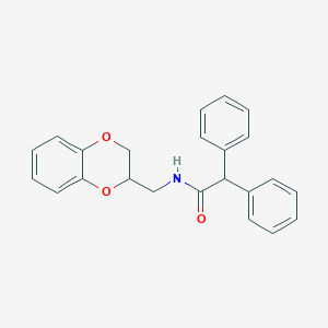 molecular formula C23H21NO3 B5053149 N-(2,3-dihydro-1,4-benzodioxin-2-ylmethyl)-2,2-diphenylacetamide 