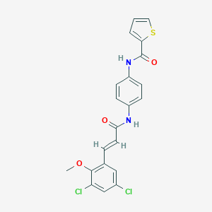 molecular formula C21H16Cl2N2O3S B505317 N-(4-{[3-(3,5-dichloro-2-methoxyphenyl)acryloyl]amino}phenyl)-2-thiophenecarboxamide 