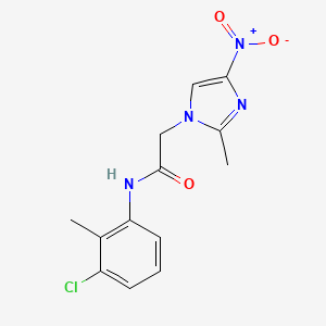 molecular formula C13H13ClN4O3 B5053186 N-(3-chloro-2-methylphenyl)-2-(2-methyl-4-nitro-1H-imidazol-1-yl)acetamide 