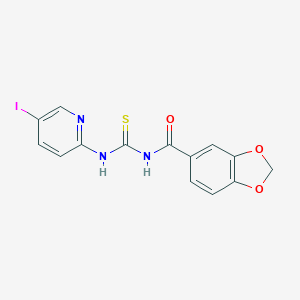 molecular formula C14H10IN3O3S B505320 N-[(5-iodopyridin-2-yl)carbamothioyl]-1,3-benzodioxole-5-carboxamide 