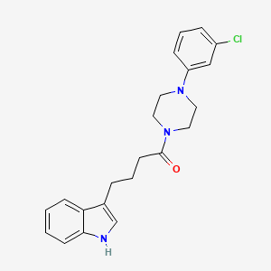 3-{4-[4-(3-chlorophenyl)-1-piperazinyl]-4-oxobutyl}-1H-indole