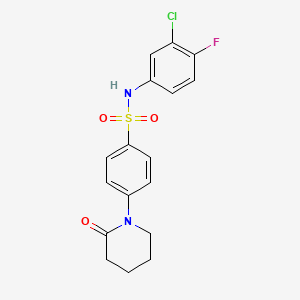 molecular formula C17H16ClFN2O3S B5053206 N-(3-chloro-4-fluorophenyl)-4-(2-oxo-1-piperidinyl)benzenesulfonamide 