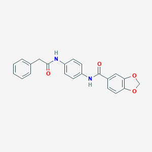 molecular formula C22H18N2O4 B505321 N-{4-[(phenylacetyl)amino]phenyl}-1,3-benzodioxole-5-carboxamide 