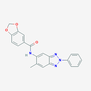 molecular formula C21H16N4O3 B505322 N-(6-methyl-2-phenyl-2H-benzotriazol-5-yl)-1,3-benzodioxole-5-carboxamide 