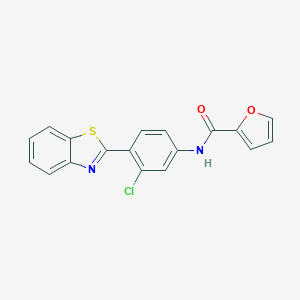 molecular formula C18H11ClN2O2S B505323 N-[4-(1,3-benzothiazol-2-yl)-3-chlorophenyl]-2-furamide 