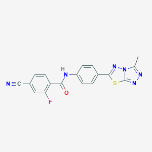 4-cyano-2-fluoro-N-[4-(3-methyl[1,2,4]triazolo[3,4-b][1,3,4]thiadiazol-6-yl)phenyl]benzamide