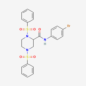 molecular formula C23H22BrN3O5S2 B5053255 N-(4-bromophenyl)-1,4-bis(phenylsulfonyl)-2-piperazinecarboxamide 