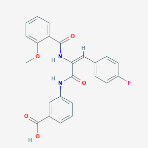 molecular formula C24H19FN2O5 B5053263 3-({3-(4-fluorophenyl)-2-[(2-methoxybenzoyl)amino]acryloyl}amino)benzoic acid 