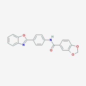 N-[4-(1,3-benzoxazol-2-yl)phenyl]-1,3-benzodioxole-5-carboxamide