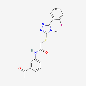 molecular formula C19H17FN4O2S B5053294 N-(3-acetylphenyl)-2-{[5-(2-fluorophenyl)-4-methyl-4H-1,2,4-triazol-3-yl]thio}acetamide 