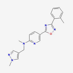 molecular formula C20H20N6O B5053301 N-methyl-5-[3-(2-methylphenyl)-1,2,4-oxadiazol-5-yl]-N-[(1-methyl-1H-pyrazol-4-yl)methyl]-2-pyridinamine 