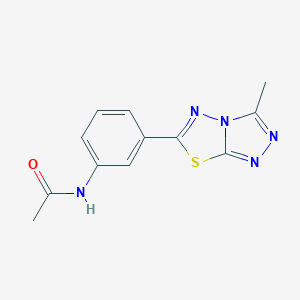 molecular formula C12H11N5OS B505331 N-[3-(3-methyl[1,2,4]triazolo[3,4-b][1,3,4]thiadiazol-6-yl)phenyl]acetamide 