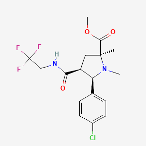 molecular formula C17H20ClF3N2O3 B5053338 methyl (2S*,4S*,5R*)-5-(4-chlorophenyl)-1,2-dimethyl-4-{[(2,2,2-trifluoroethyl)amino]carbonyl}-2-pyrrolidinecarboxylate 