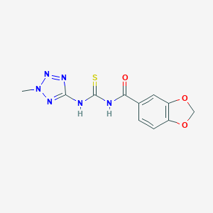 molecular formula C11H10N6O3S B505334 N-[(2-methyltetrazol-5-yl)carbamothioyl]-1,3-benzodioxole-5-carboxamide CAS No. 824944-04-9