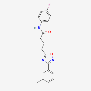 molecular formula C19H18FN3O2 B5053346 N-(4-fluorophenyl)-4-[3-(3-methylphenyl)-1,2,4-oxadiazol-5-yl]butanamide 