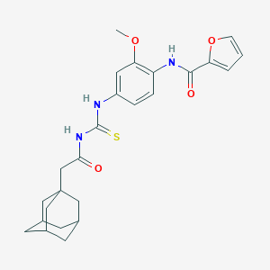 molecular formula C25H29N3O4S B505337 N-[4-({[(1-adamantylacetyl)amino]carbothioyl}amino)-2-methoxyphenyl]-2-furamide 