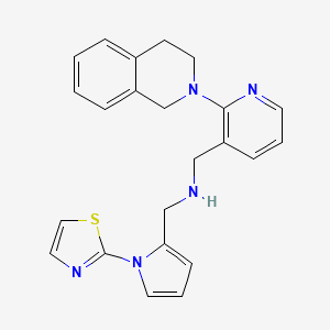 molecular formula C23H23N5S B5053370 1-[2-(3,4-dihydro-2(1H)-isoquinolinyl)-3-pyridinyl]-N-{[1-(1,3-thiazol-2-yl)-1H-pyrrol-2-yl]methyl}methanamine 