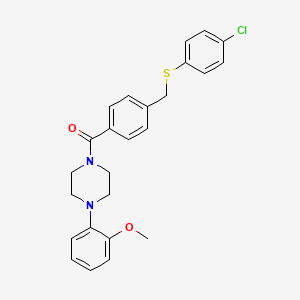 molecular formula C25H25ClN2O2S B5053380 1-(4-{[(4-chlorophenyl)thio]methyl}benzoyl)-4-(2-methoxyphenyl)piperazine 