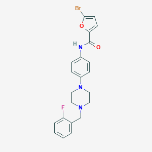 molecular formula C22H21BrFN3O2 B505339 5-bromo-N-{4-[4-(2-fluorobenzyl)-1-piperazinyl]phenyl}-2-furamide 