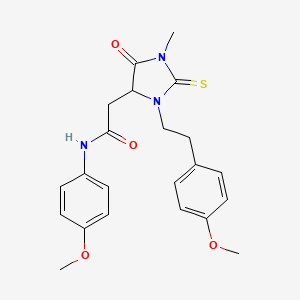 N-(4-methoxyphenyl)-2-{3-[2-(4-methoxyphenyl)ethyl]-1-methyl-5-oxo-2-thioxo-4-imidazolidinyl}acetamide