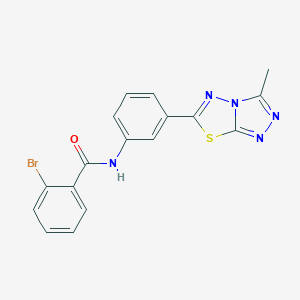molecular formula C17H12BrN5OS B505341 2-bromo-N-[3-(3-methyl[1,2,4]triazolo[3,4-b][1,3,4]thiadiazol-6-yl)phenyl]benzamide 