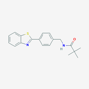 molecular formula C19H20N2OS B505342 N-[4-(1,3-benzothiazol-2-yl)benzyl]-2,2-dimethylpropanamide CAS No. 766523-43-7