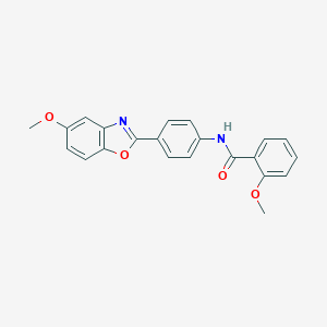 molecular formula C22H18N2O4 B505343 2-methoxy-N-[4-(5-methoxy-1,3-benzoxazol-2-yl)phenyl]benzamide 