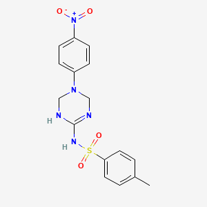 4-methyl-N-[5-(4-nitrophenyl)-1,3,5-triazinan-2-ylidene]benzenesulfonamide