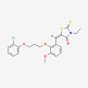 molecular formula C22H22ClNO4S2 B5053458 5-{2-[3-(2-chlorophenoxy)propoxy]-3-methoxybenzylidene}-3-ethyl-2-thioxo-1,3-thiazolidin-4-one 