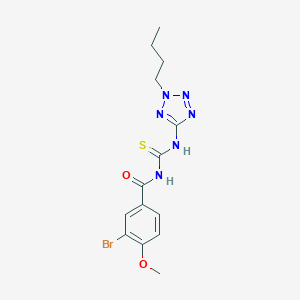 molecular formula C14H17BrN6O2S B505346 3-bromo-N-[(2-butyl-2H-tetrazol-5-yl)carbamothioyl]-4-methoxybenzamide 
