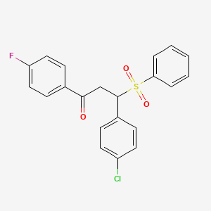 3-(4-chlorophenyl)-1-(4-fluorophenyl)-3-(phenylsulfonyl)-1-propanone