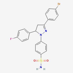 molecular formula C21H17BrFN3O2S B5053502 4-[3-(4-溴苯基)-5-(4-氟苯基)-4,5-二氢-1H-吡唑-1-基]苯磺酰胺 