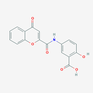 molecular formula C17H11NO6 B5053507 2-hydroxy-5-{[(4-oxo-4H-chromen-2-yl)carbonyl]amino}benzoic acid 