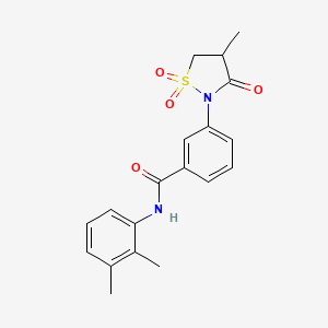 molecular formula C19H20N2O4S B5053509 N-(2,3-dimethylphenyl)-3-(4-methyl-1,1-dioxido-3-oxo-2-isothiazolidinyl)benzamide 