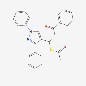 S-{1-[3-(4-methylphenyl)-1-phenyl-1H-pyrazol-4-yl]-3-oxo-3-phenylpropyl} ethanethioate