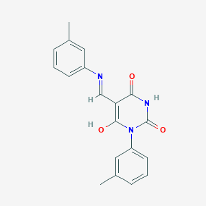 molecular formula C19H17N3O3 B5053537 1-(3-methylphenyl)-5-{[(3-methylphenyl)amino]methylene}-2,4,6(1H,3H,5H)-pyrimidinetrione 