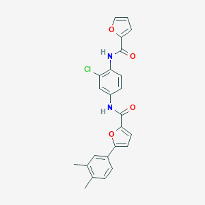 molecular formula C24H19ClN2O4 B505354 N-[3-chloro-4-(2-furoylamino)phenyl]-5-(3,4-dimethylphenyl)-2-furamide 