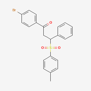molecular formula C22H19BrO3S B5053545 1-(4-bromophenyl)-3-[(4-methylphenyl)sulfonyl]-3-phenyl-1-propanone 