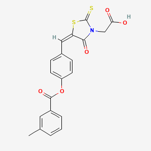 (5-{4-[(3-methylbenzoyl)oxy]benzylidene}-4-oxo-2-thioxo-1,3-thiazolidin-3-yl)acetic acid