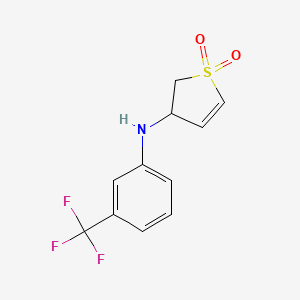 molecular formula C11H10F3NO2S B5053575 (1,1-dioxido-2,3-dihydro-3-thienyl)[3-(trifluoromethyl)phenyl]amine CAS No. 6110-32-3