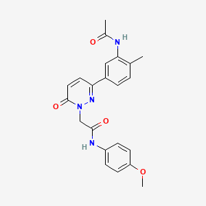 molecular formula C22H22N4O4 B5053585 2-[3-[3-(acetylamino)-4-methylphenyl]-6-oxo-1(6H)-pyridazinyl]-N-(4-methoxyphenyl)acetamide 