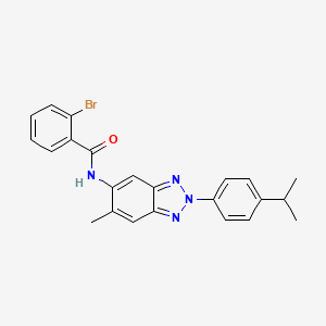 molecular formula C23H21BrN4O B5053591 2-bromo-N-[2-(4-isopropylphenyl)-6-methyl-2H-1,2,3-benzotriazol-5-yl]benzamide 