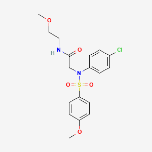 molecular formula C18H21ClN2O5S B5053610 N~2~-(4-chlorophenyl)-N~1~-(2-methoxyethyl)-N~2~-[(4-methoxyphenyl)sulfonyl]glycinamide 